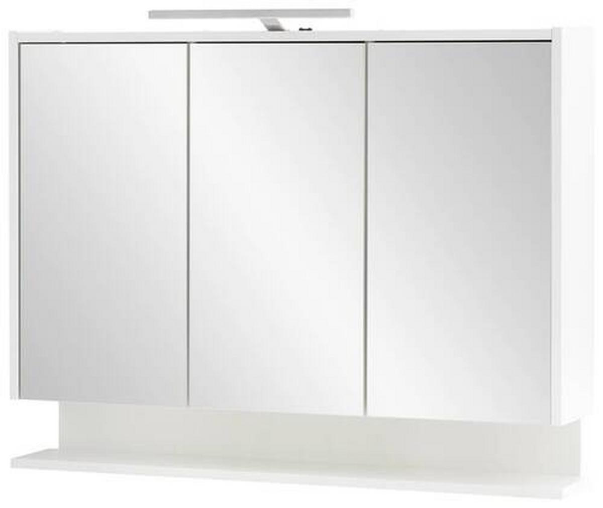Spiegelschrank Flag Mit Led 3 Türen, Weiß - Weiß Hochglanz/Weiß, MODERN, Glas/Holzwerkstoff (93,5/71,4/16cm) - MID.YOU
