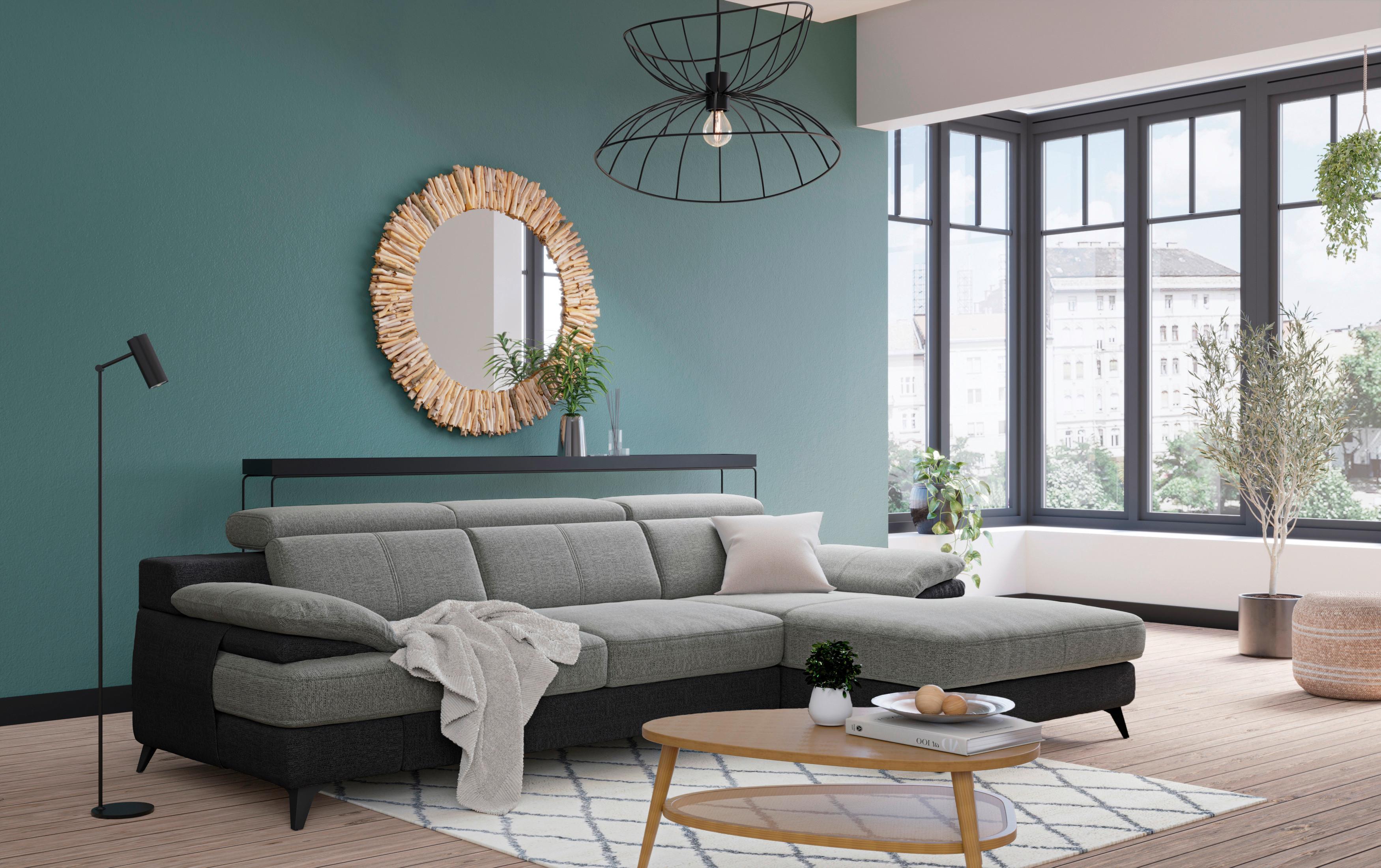 Ecksofa Titus Hellgrau/dunkelgrau - Dunkelgrau/Hellgrau, Design, Textil (291/80-98/178cm) - Livetastic
