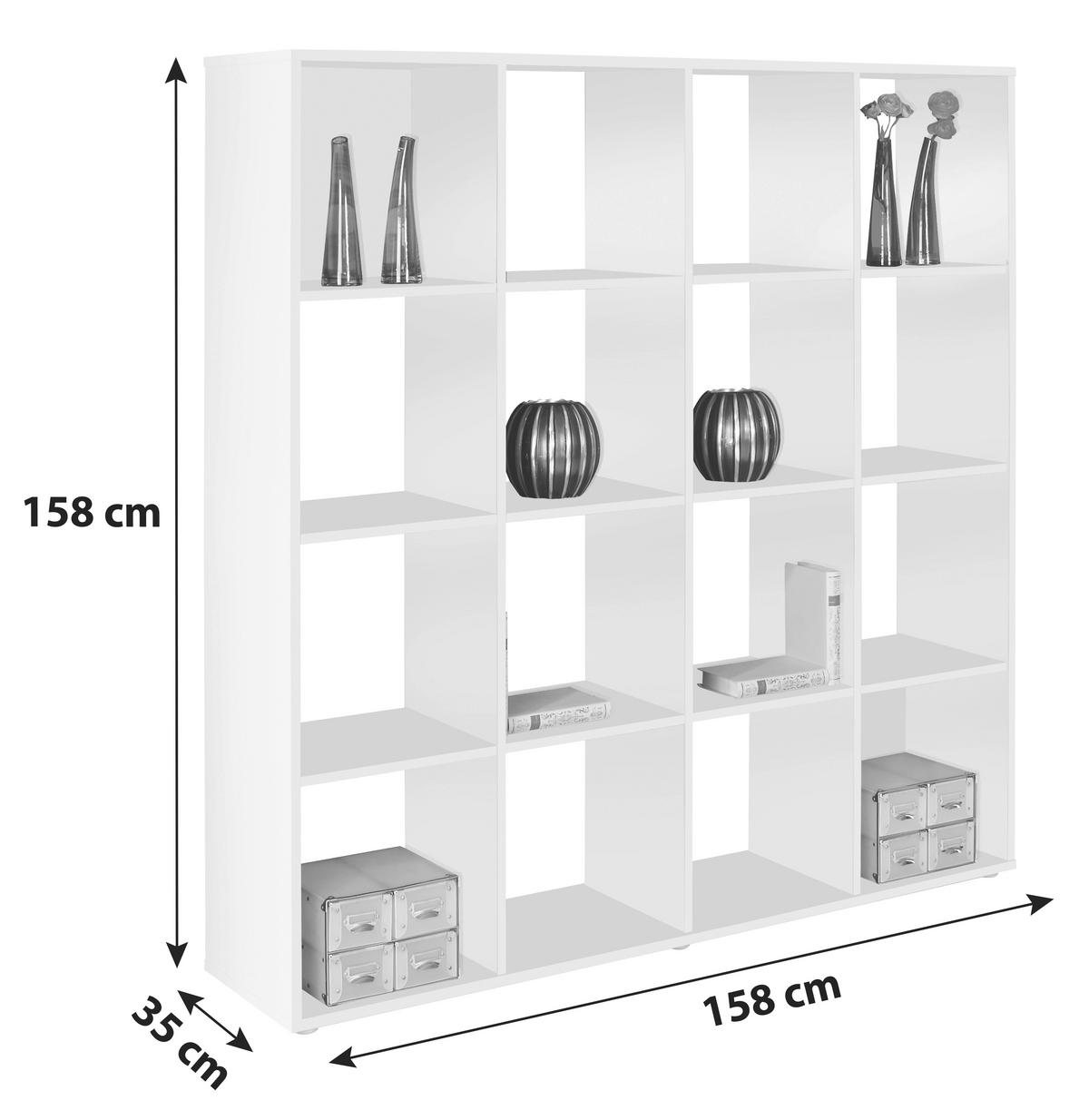 Raumteiler Berni B: 158 Cm Weiß - Alufarben/Weiß, MODERN, Holzwerkstoff (158/158/34cm)