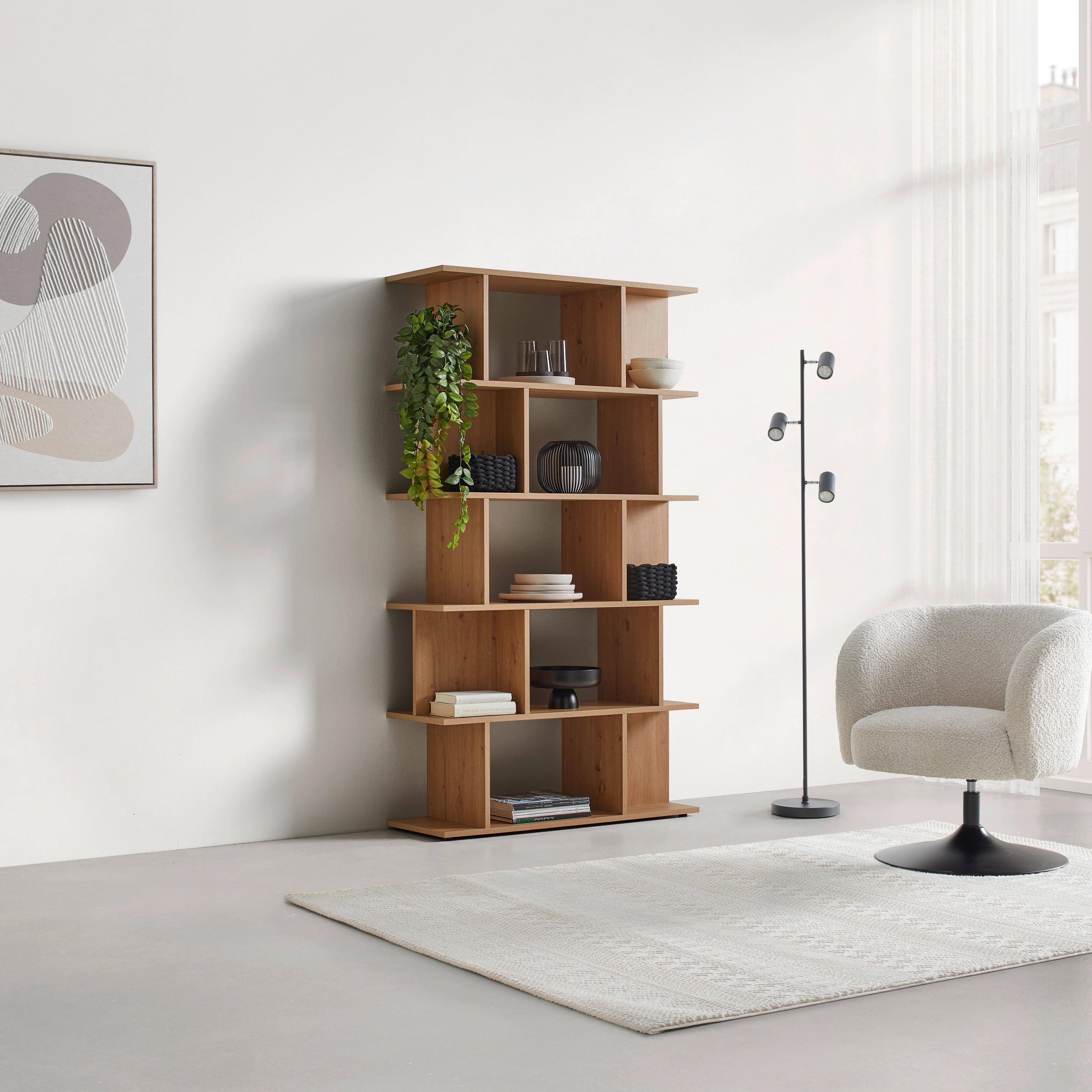 REGÁL PIZZO -EXKLUSIV- - přírodní barvy, Moderní, kompozitní dřevo (100/177/35cm) - Mömax