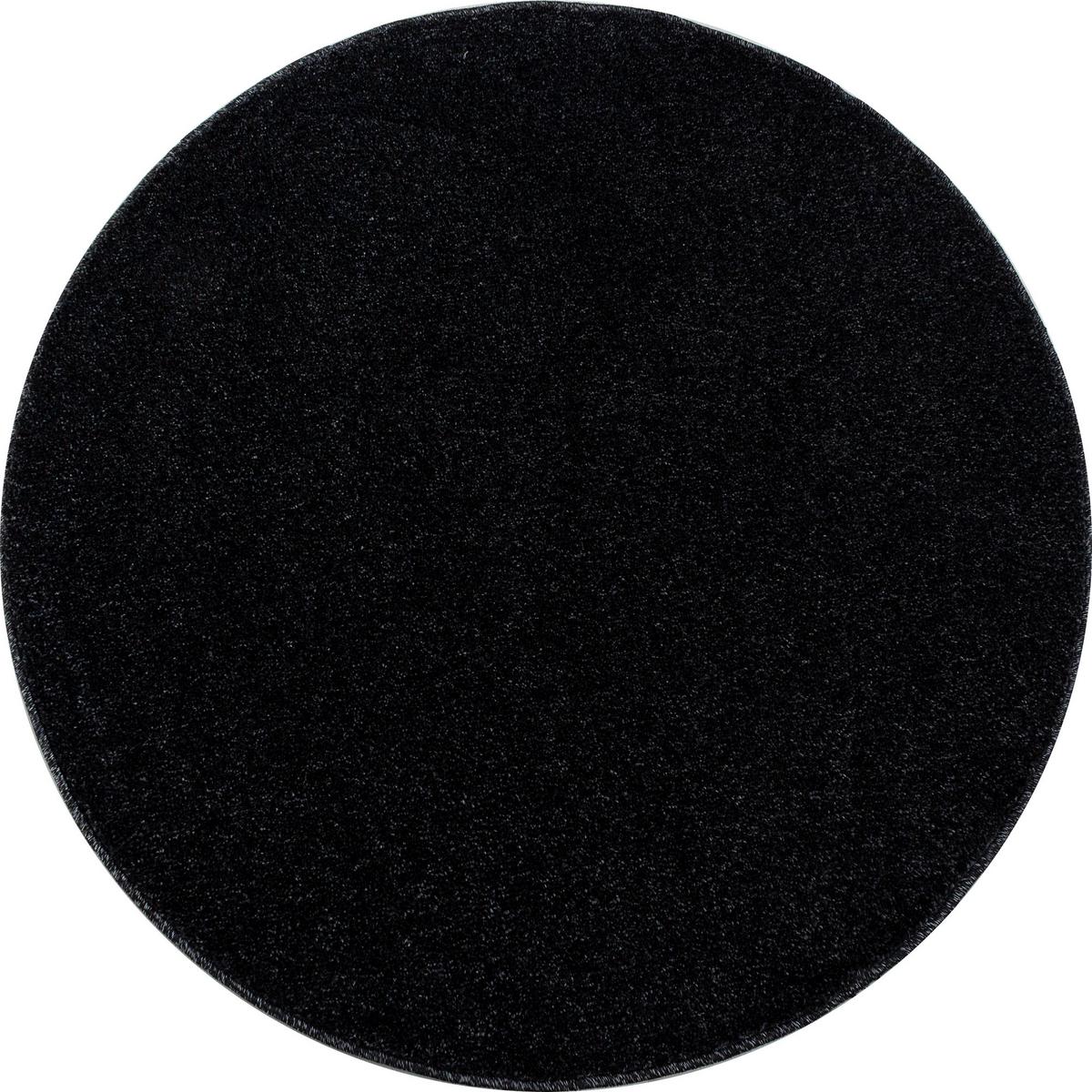 Hochflor Teppich Anthrazit Ata Rund Ø 200 cm - Anthrazit, Design, Textil (200cm) - Novel