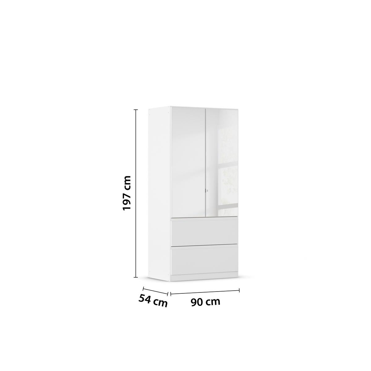 Drehtürenschrank Costa Weiß B: 91 cm - Weiß, MODERN, Holzwerkstoff (91/197/54cm) - Rauch Möbel