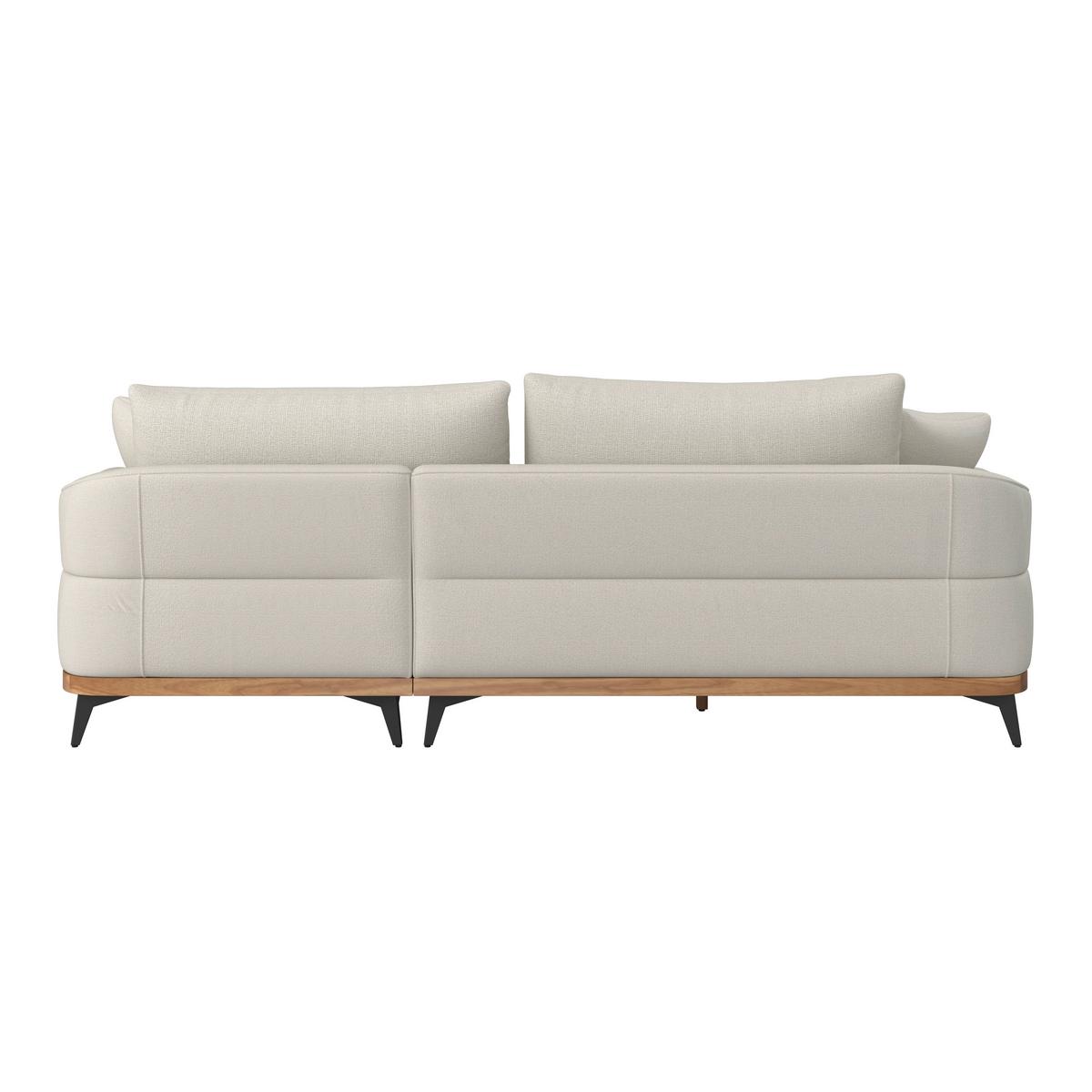 Sedací souprava MELIA, oboustranná, krémová - černá/krémová, Moderní, kov/dřevo (254/69/166cm) - Bessagi Home