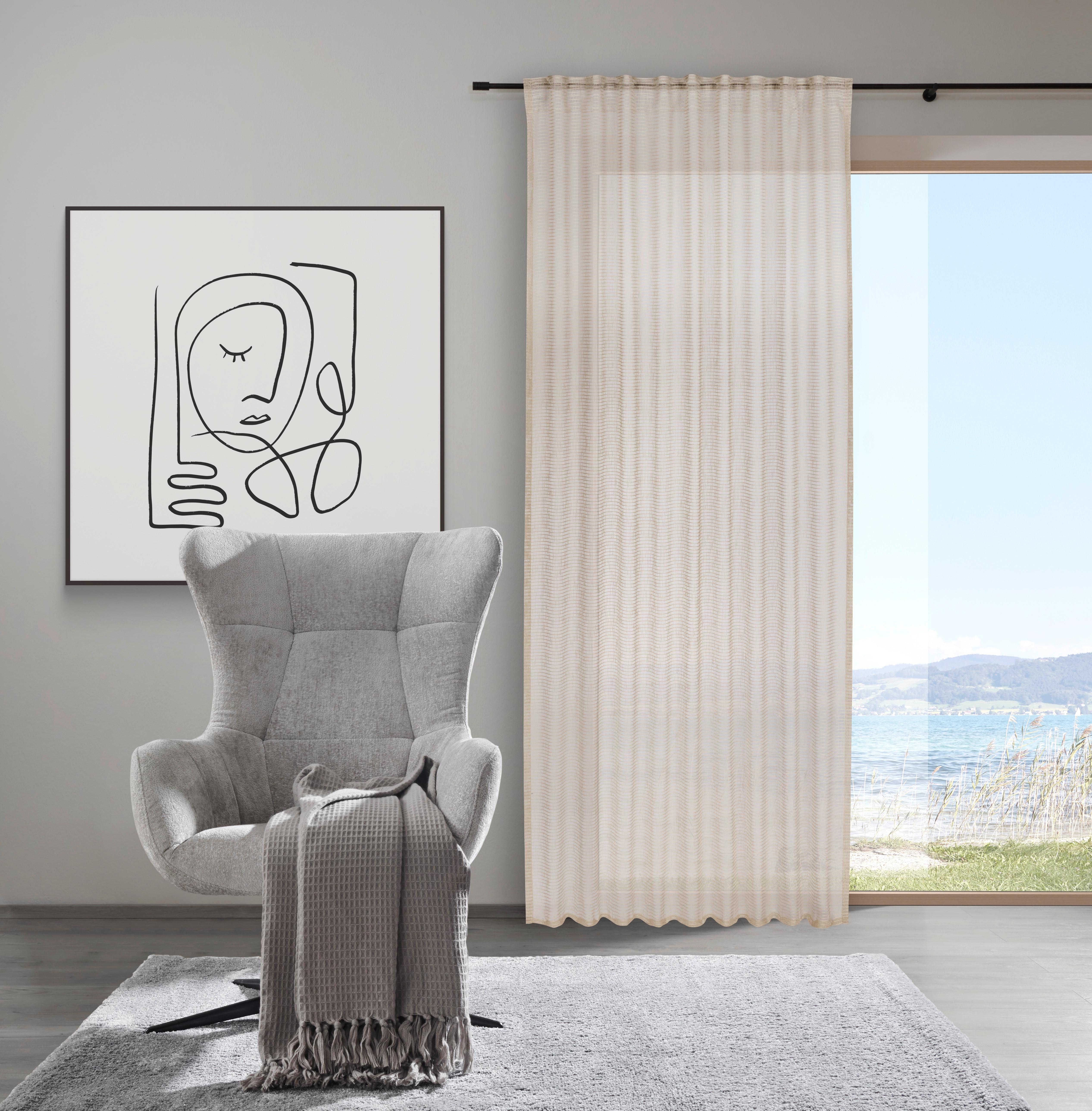 HOTOVÝ ZÁVES Luka, 135/245cm, prírodná - prírodná farba, Konventionell, textil (135/245cm) - Premium Living