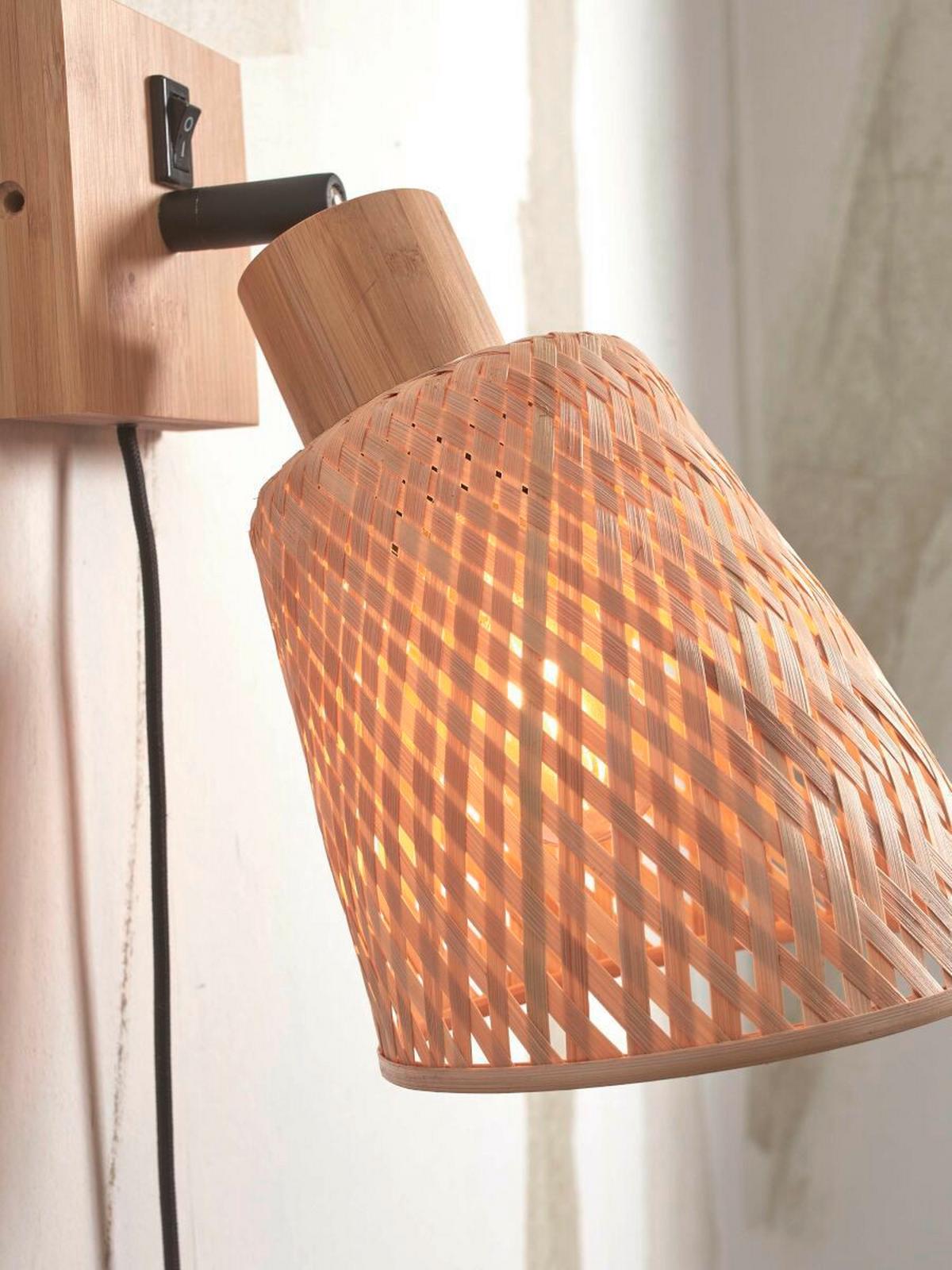 Wandleuchte Java/W/N/15/N - Naturfarben, Trend (15/15/22cm) - Good & Mojo