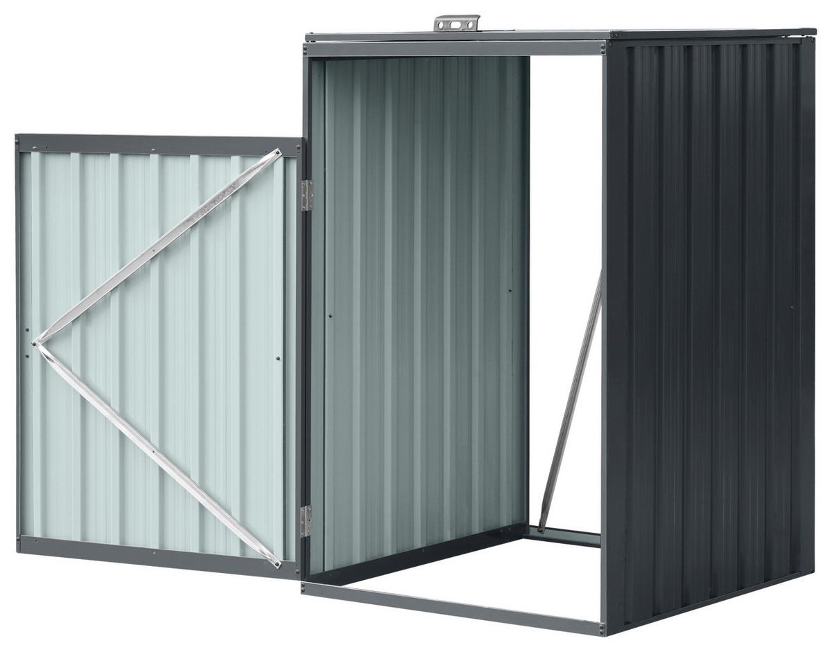 Mülltonnenbox A093.010.10 - Anthrazit, KONVENTIONELL, Metall (80/80/122cm) - Ambia Garden
