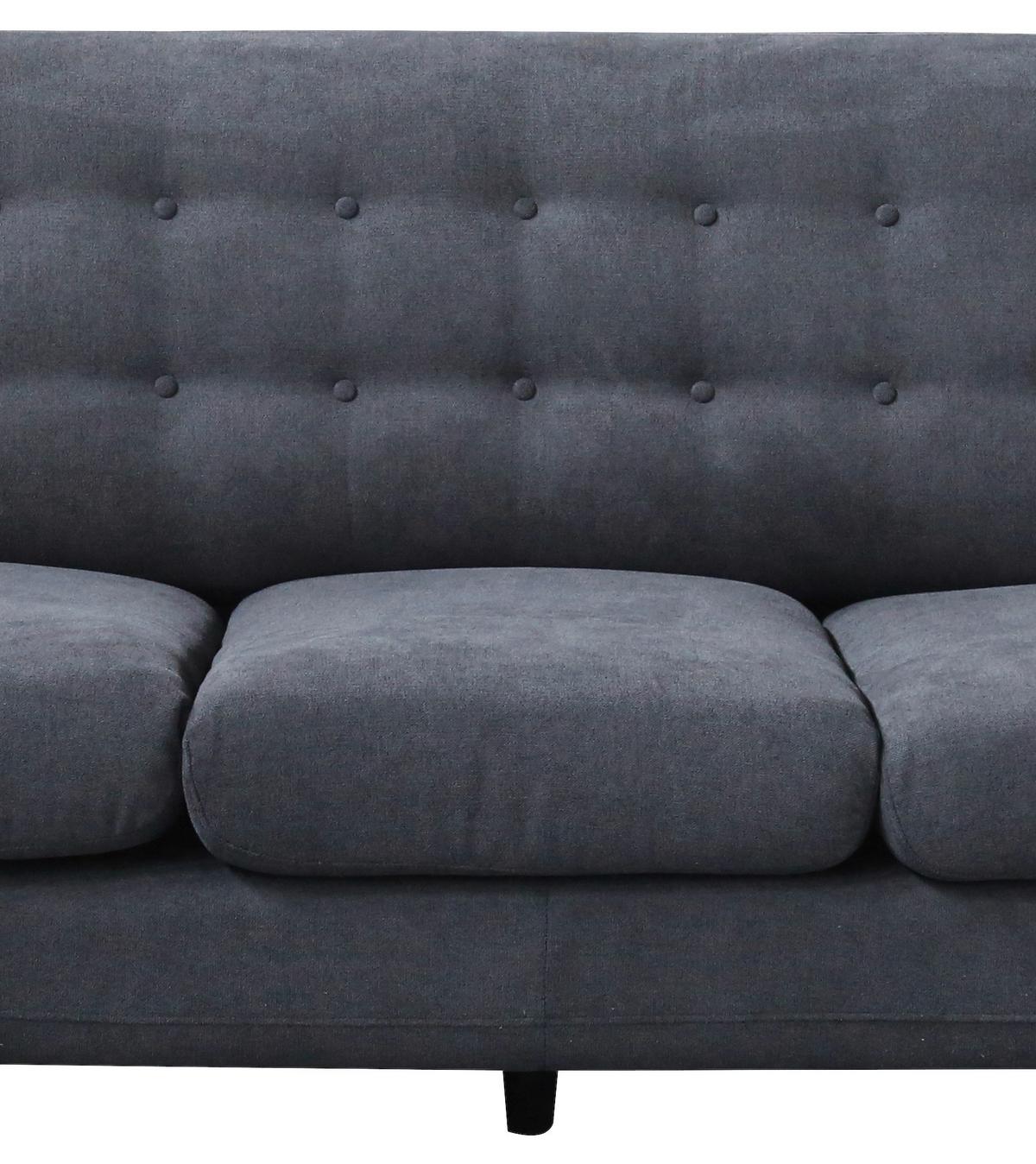 Dreisitzer-sofa Monaco, Mikrofaser - Dunkelgrau/Schwarz, MODERN, Textil (181/82/85cm) - Luca Bessoni