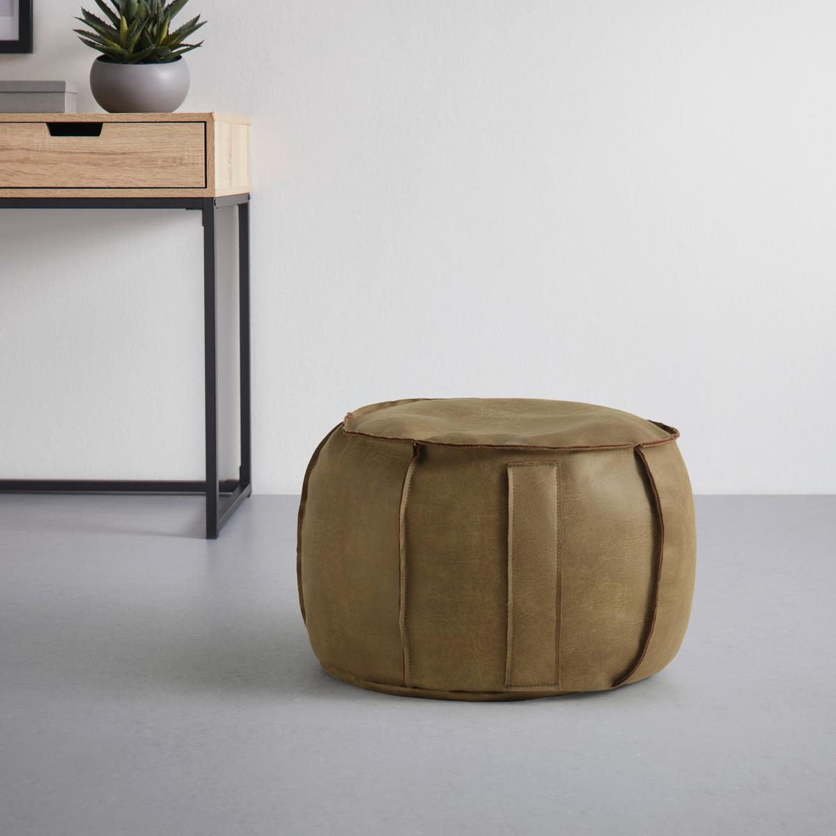 Taburet FALUN II, zelený kožený vzhled - zelená, Moderní, textil (60/36cm) - Mömax
