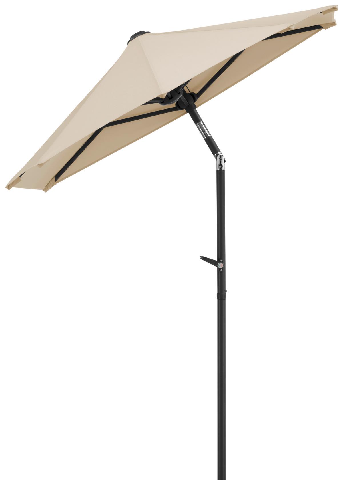 Ampelschirm Salerno Mezza BxHxT: 150x228x150 cm Naturfarben - Anthrazit/Naturfarben, Basics, Textil/Metall (150/228/150cm) - Schneider