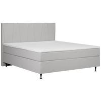 Boxspringbett Wels 140x200 cm D.grau inkl. Topper - Dunkelgrau/Schwarz, MODERN, Textil (140/200cm) - MID.YOU
