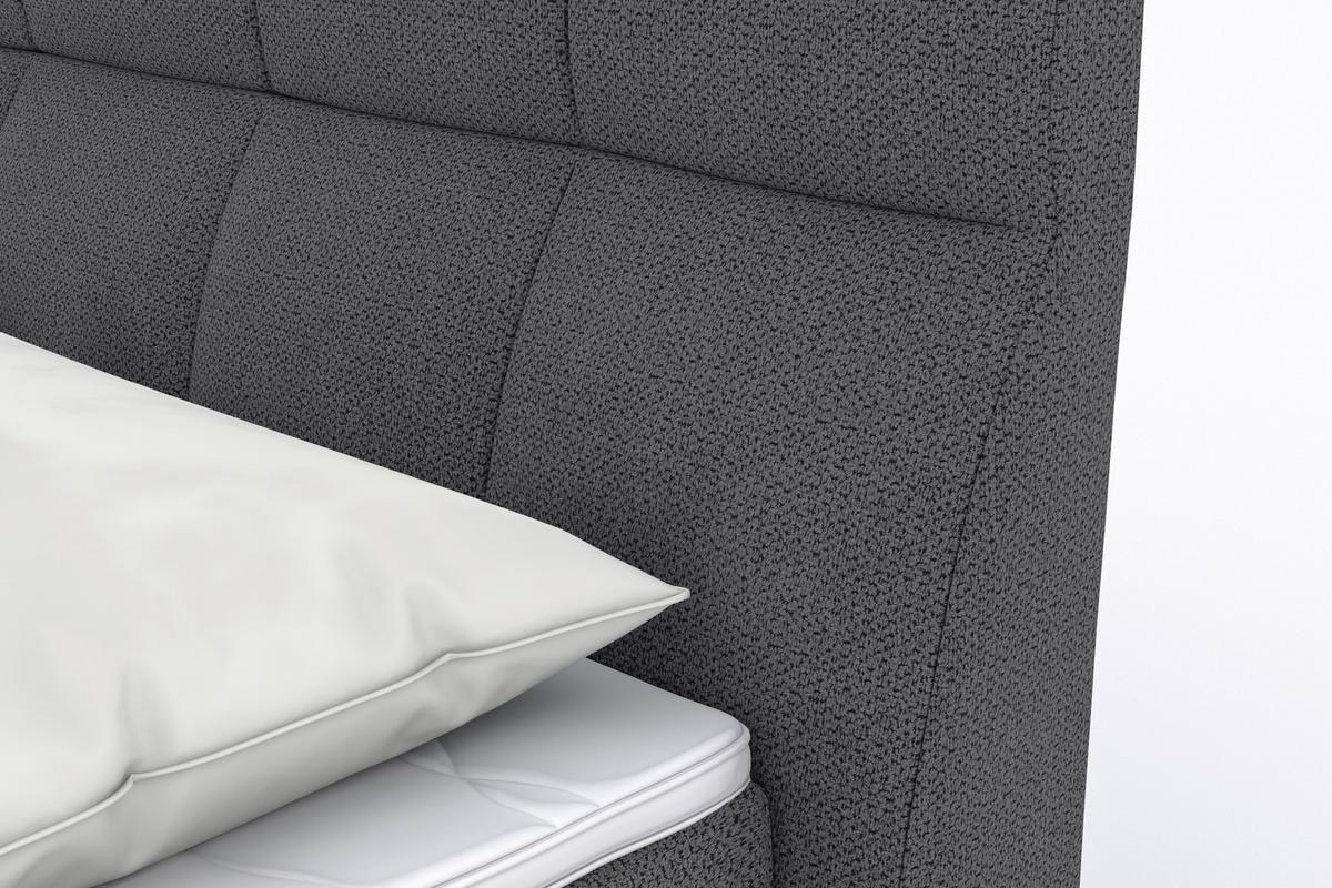 Boxspringbett Bed Bull mit Topper 180x200 cm - Anthrazit/Buchefarben, Natur, Textil (180/200cm) - Livetastic