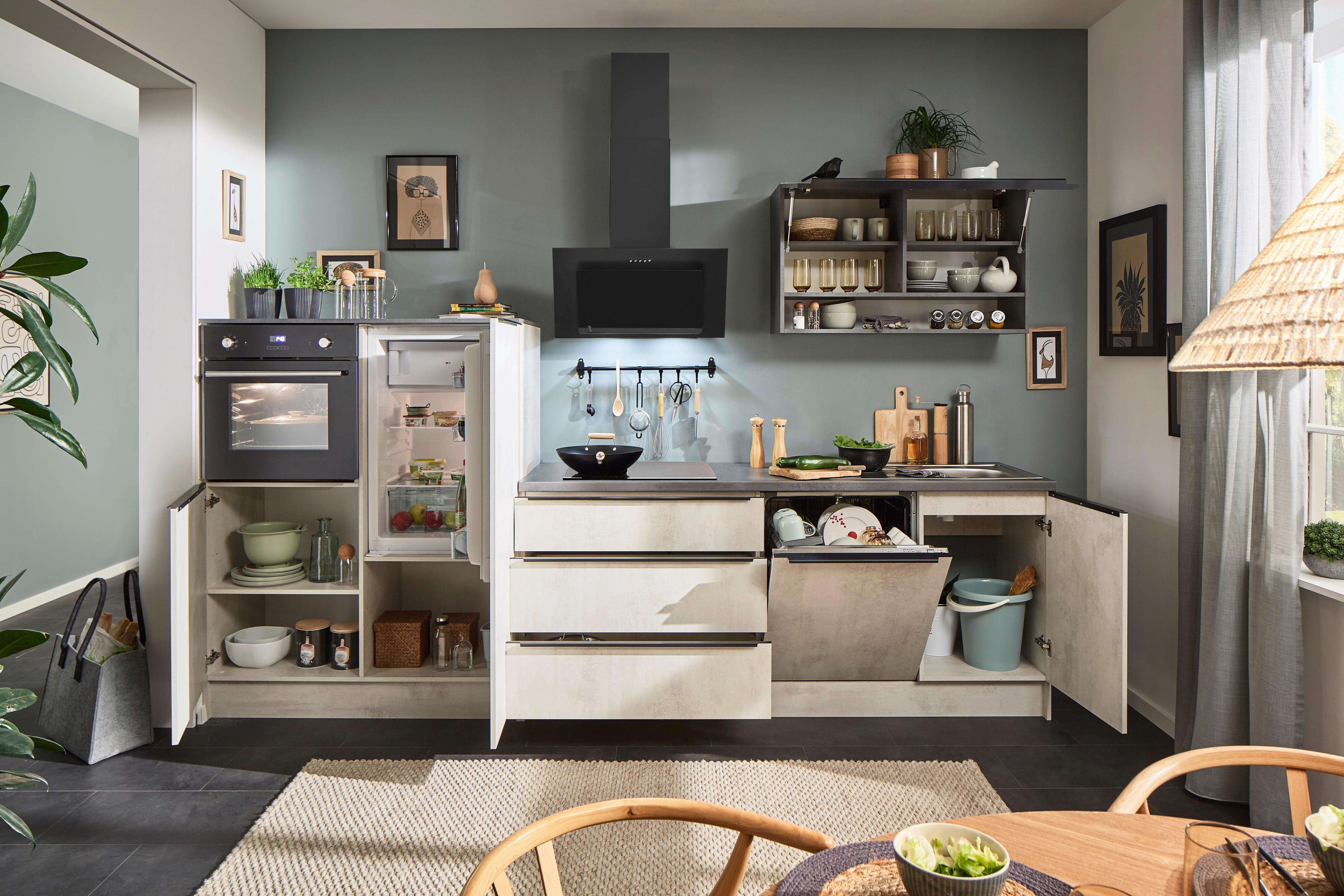 Küchenblock Boston Anthrazit, Weiß B: 321 cm - Anthrazit/Weiß, Basics, Holzwerkstoff (321cm) - MID.YOU