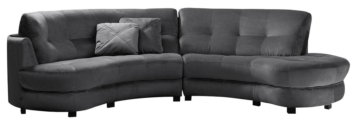 Ecksofa Bretania Anthrazit, S: 300x113 cm - Anthrazit/Schwarz, Design, Textil (300/113cm) - Livetastic