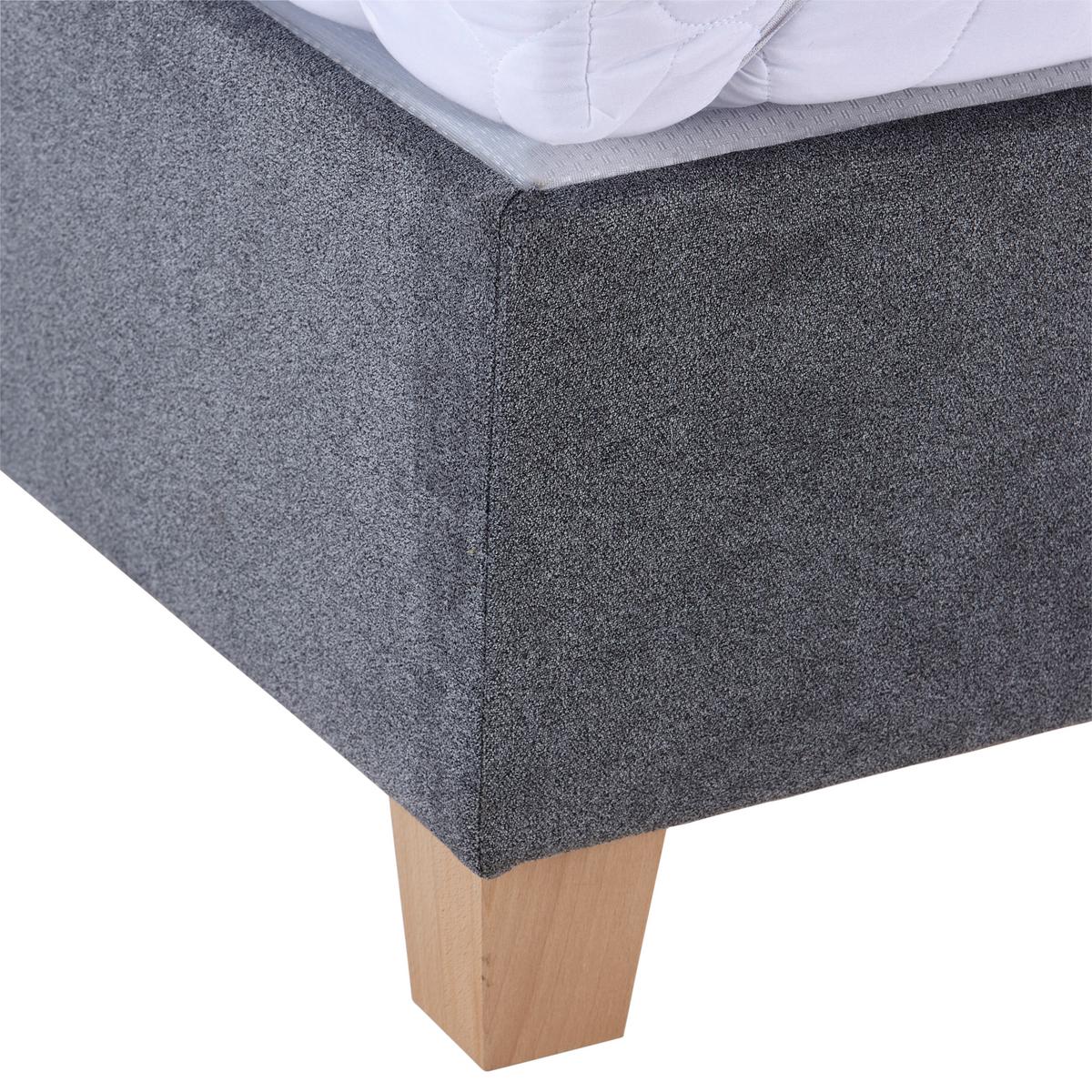 Polsterbett Mit Lattenrost 160x200 Cm Bellagio Anthrazit - Anthrazit/Buchefarben, KONVENTIONELL, Holz/Textil (160/200cm)