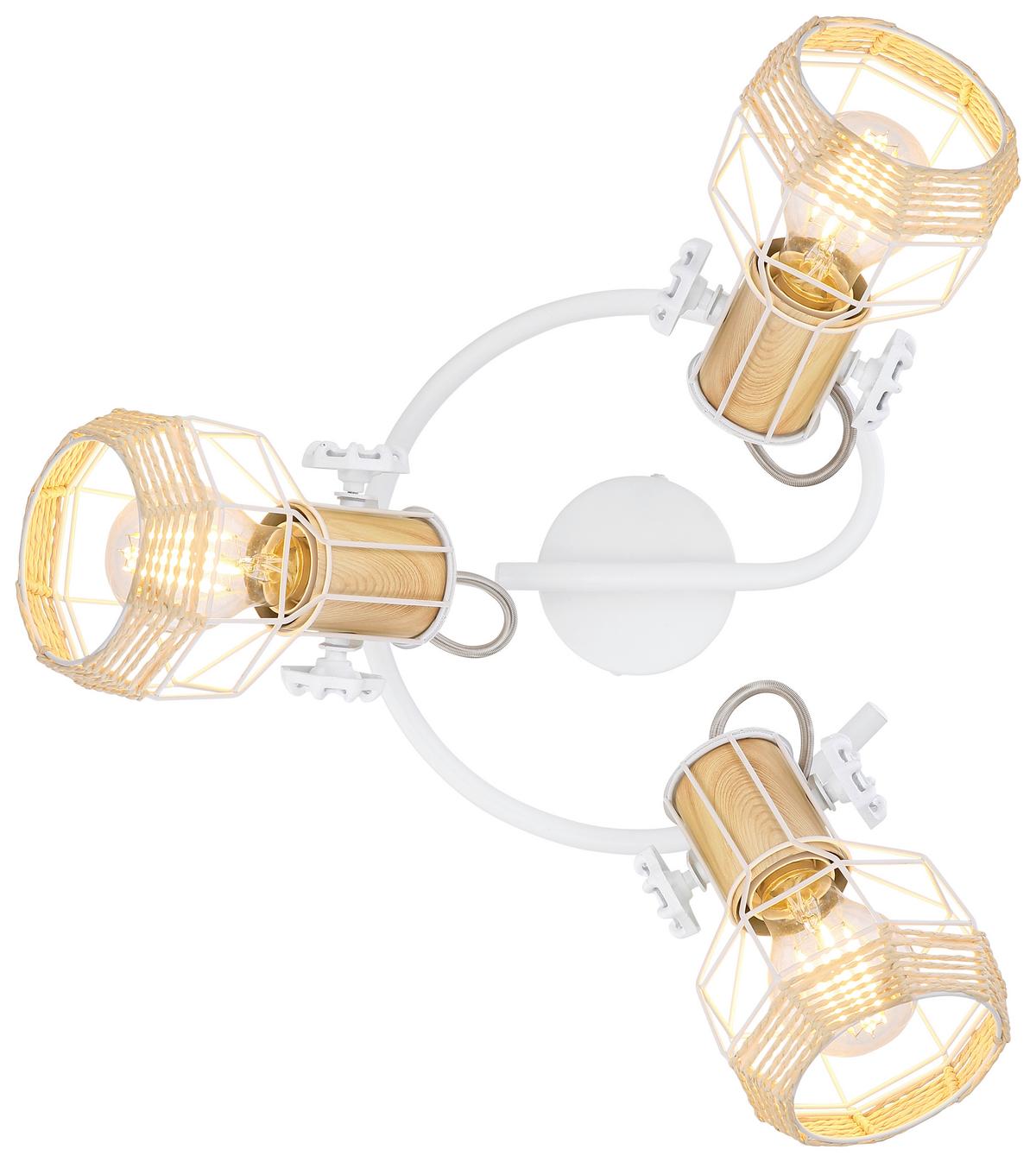 Strahler Bana 3-Flammig L: 25 cm - Weiß, Basics, Metall (25/20cm) - Globo