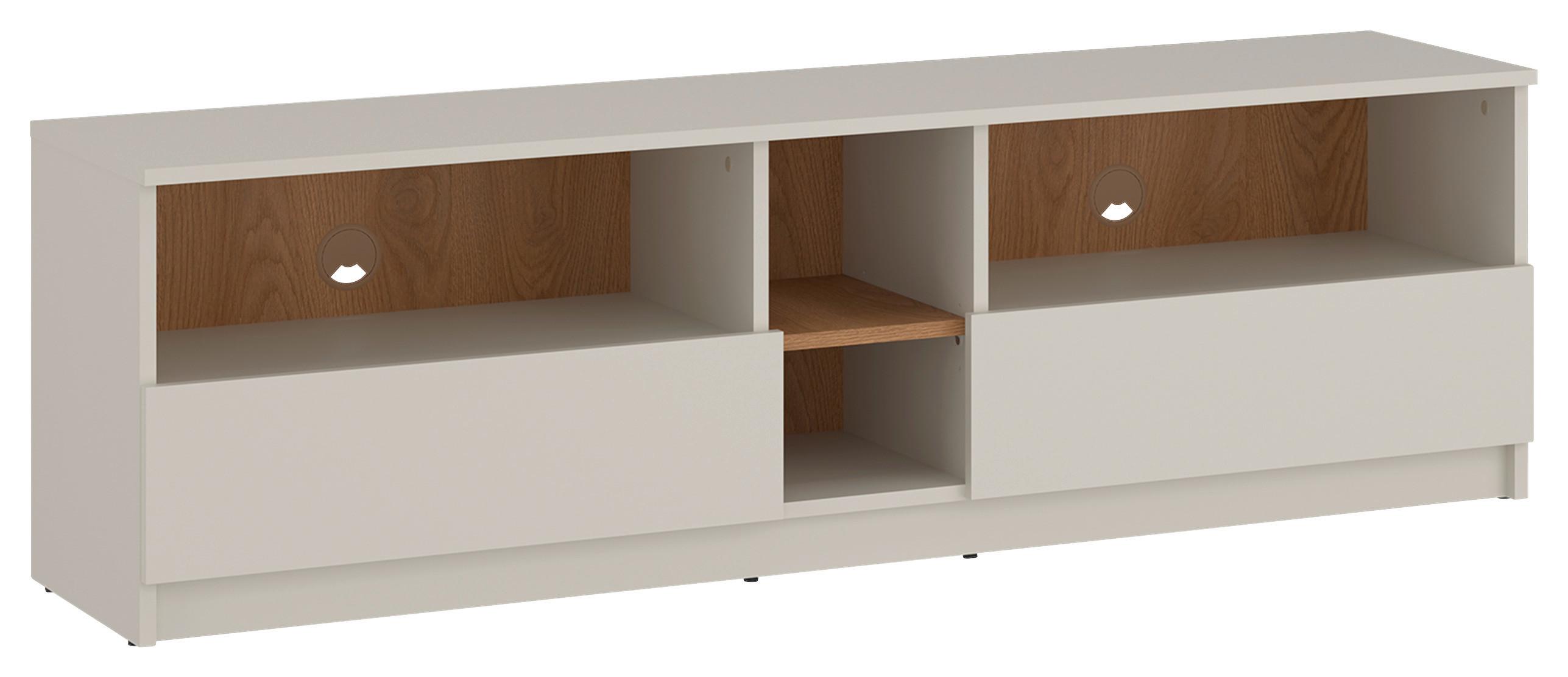 Skrinka pod TV FANO š. 150 cm, dekor kašmír/dub - čierna/kašmírová, Modern, kompozitné drevo/plast (150/46,5/40cm) - Modern Living