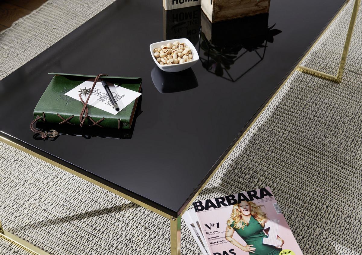 Konferenční stůl RIVA černý/zlatý - černá/barvy zlata, Design, kov/kompozitní dřevo (120/60/45cm) - MID.YOU