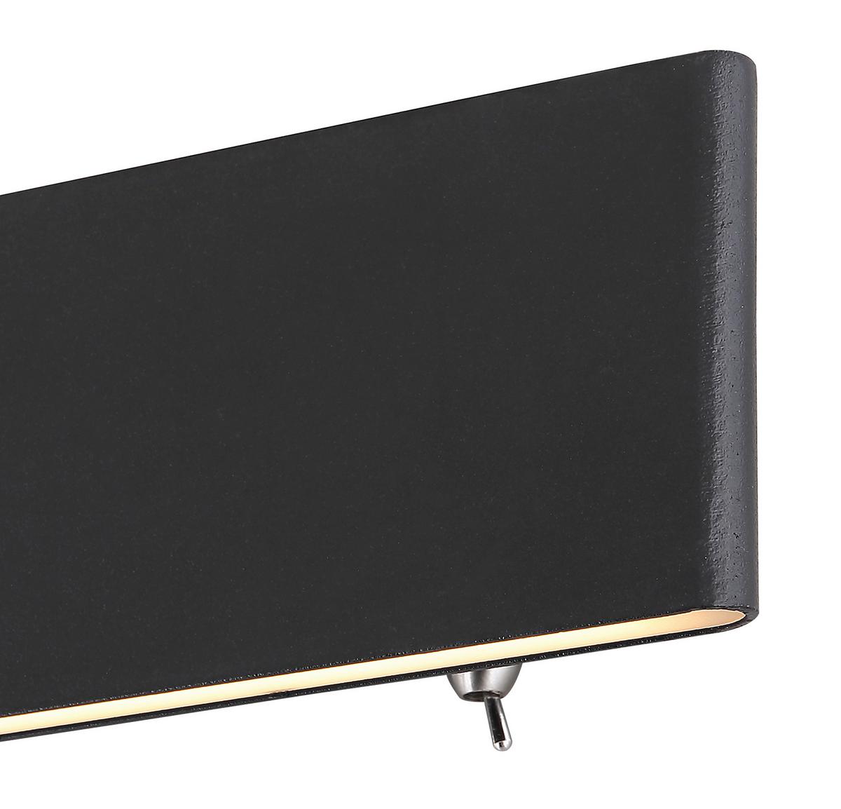 LED-Wandleuchte 1-Flammig mit Kippschalter - Opal/Schwarz, Design, Kunststoff/Metall (22,5/4,5/8cm) - Globo