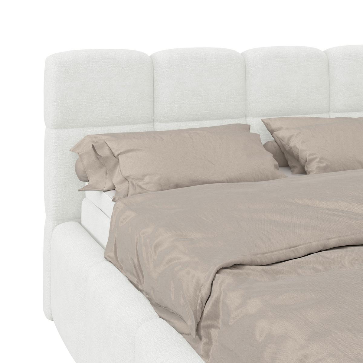 Polsterbett Noe Cremefarben 140x200 Cm - Creme/Schwarz, Trend, Textil/Metall (140/200cm)