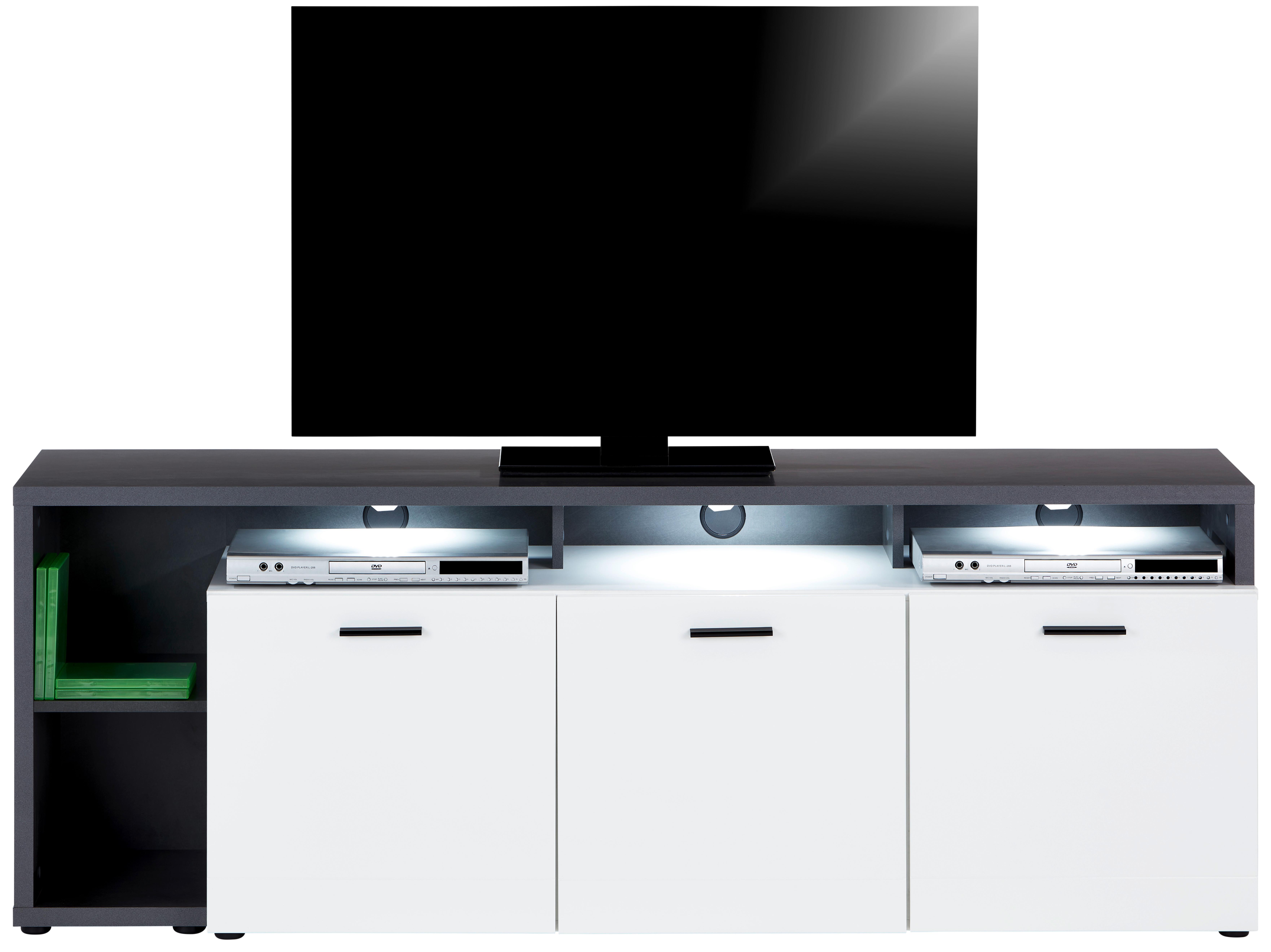 TV-Board Garda New Ganf 03 B: 177,2 cm Grau/Weiß - Schwarz/Weiß, MODERN, Holzwerkstoff (177,2/65/42cm)