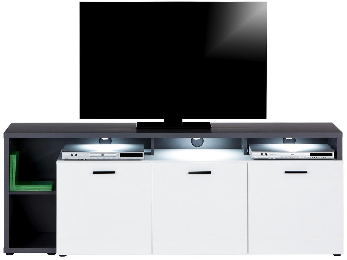 Tv-board Garda New Ganf 03 B: 177,2 Cm Grau/weiß - Schwarz/Weiß, MODERN, Holzwerkstoff (177,2/65/42cm)