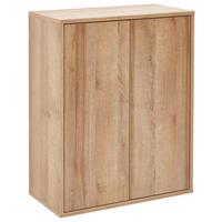 Midischrank mit Türdämpfung Finn B: 60 cm Eiche Dekor - Eichefarben, MODERN, Glas/Holzwerkstoff (60/75/30,5cm) - MID.YOU