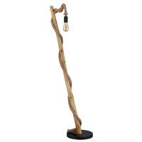 Stehleuchte 69029s - Schwarz/Braun, Natur, Naturmaterialien/Holz (42,5/30/150cm) - Globo