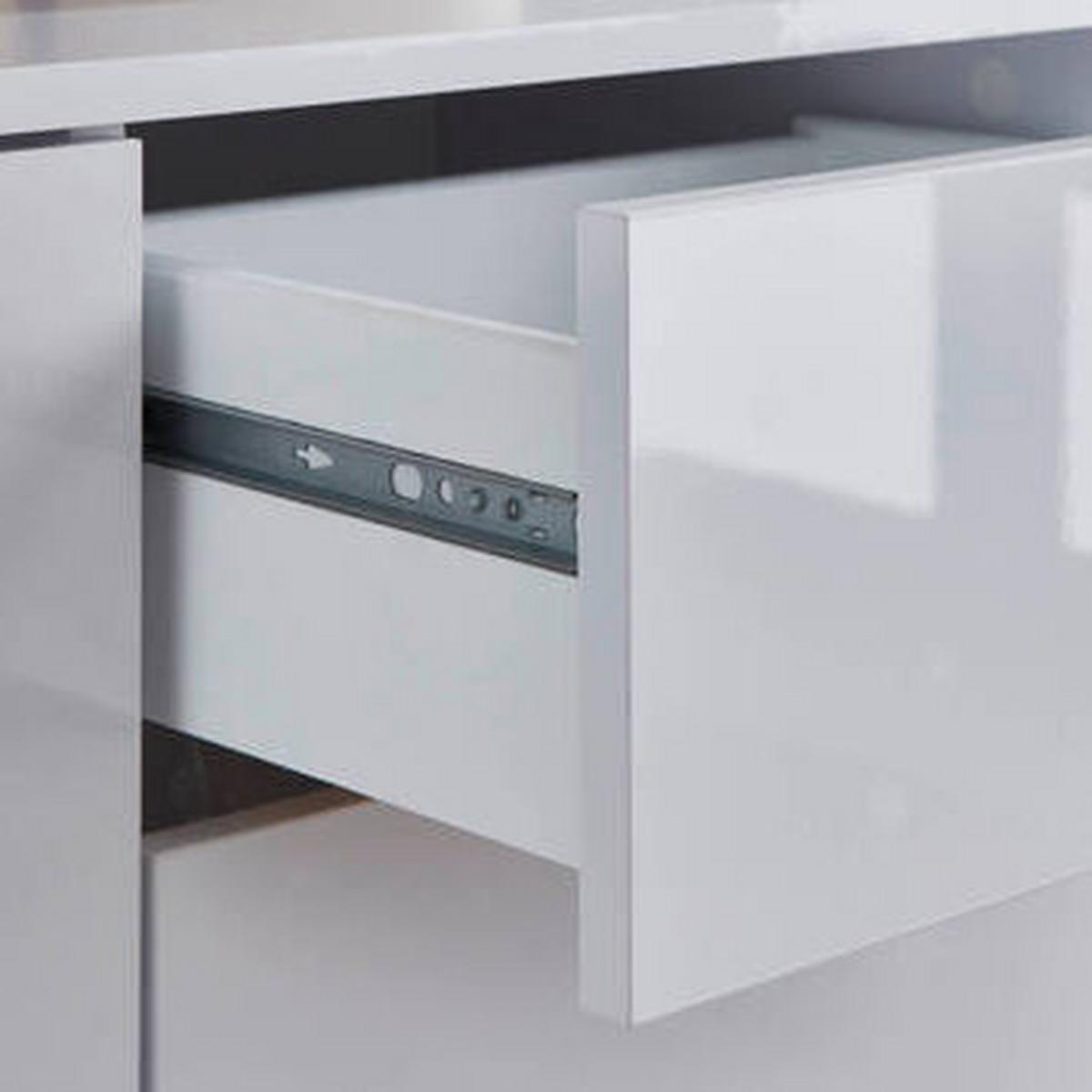 Sideboard Mailand Weiß/ Weiß Hg/eiche Dekor B: 184,5cm - Weiß Hochglanz/Eiche Artisan, MODERN, Holzwerkstoff (184,5/86/33cm) - MID.YOU