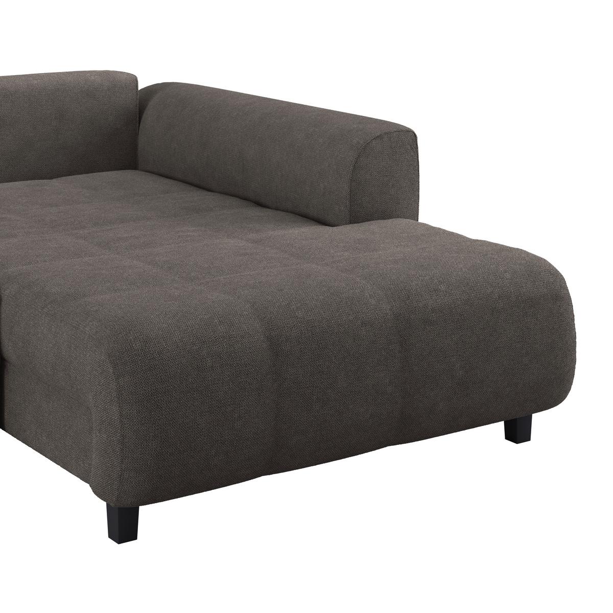 Ecksofa Mendoza - Graubraun/Schwarz, Design, Textil (309/197cm) - Ondega