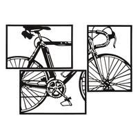 Wanddeko Bike Set 3 Pcs Schwarz, Weiß B: 40 Cm - Schwarz/Weiß, Basics, Metall (40/60/1.30cm)