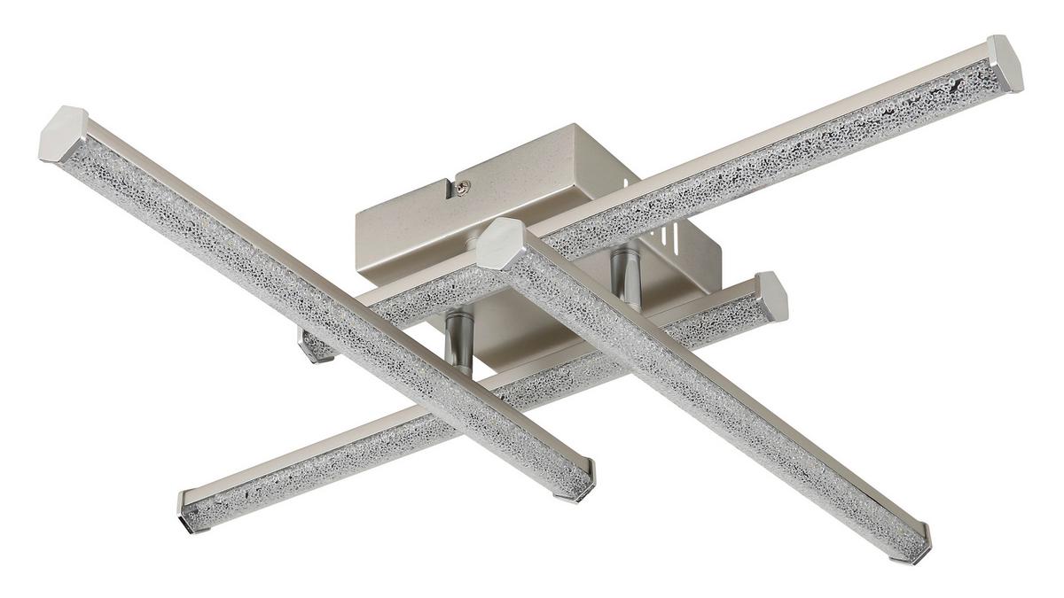 LED-DECKENLEUCHTE 67346-24 KIRINA - Klar/Nickelfarben, Design, Kunststoff/Metall (50/50/8,8cm) - Globo