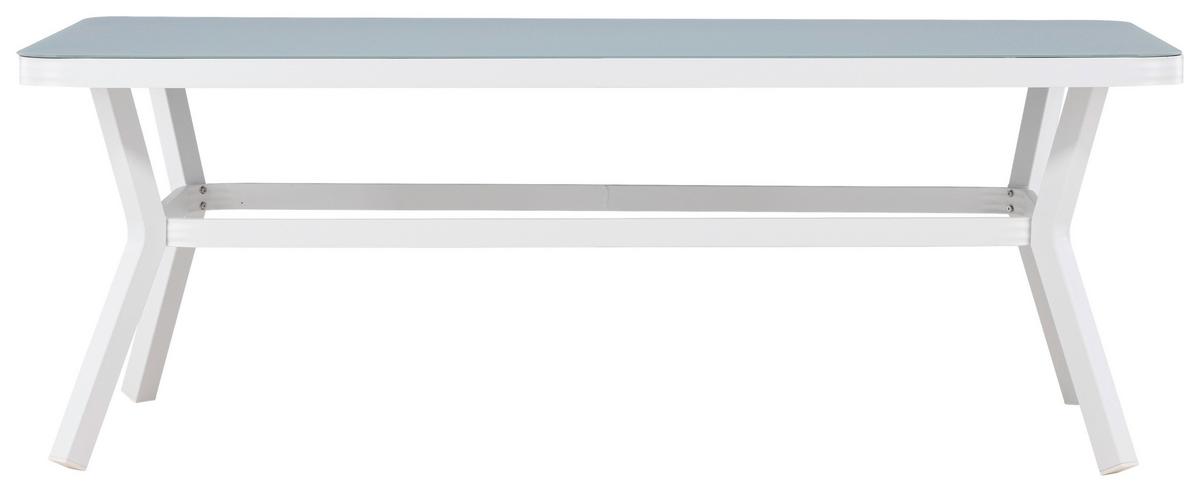 Gartentisch Virya - Weiß, KONVENTIONELL, Stein/Metall (200/100/74cm) - Gardenson