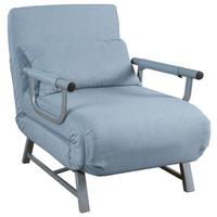 Rozkládací křeslo KOLINO modrá - šedá/modrá, Moderní, kov/textil (64/95/78cm) - MID.YOU