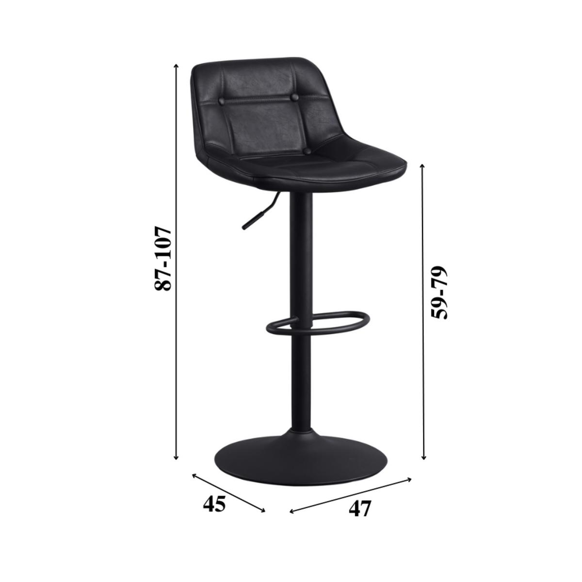 Barhocker-Set Ezra Schwarz B: 47 cm - Schwarz, MODERN, Textil/Metall (47/87/45cm) - MID.YOU