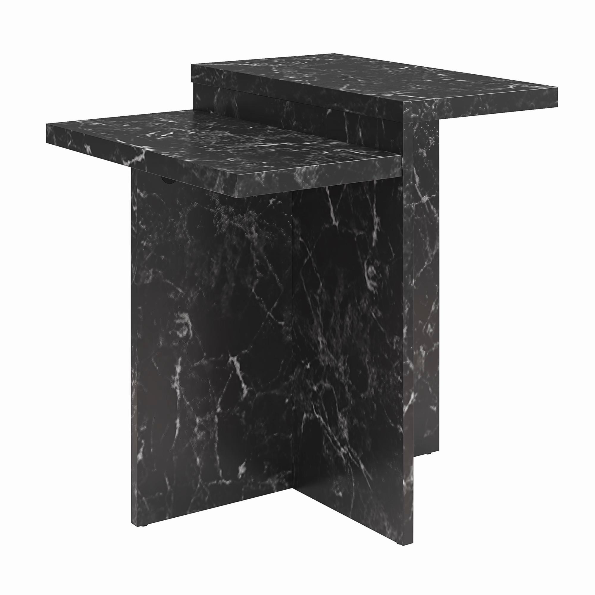 Beistelltisch Brielle Schwarz Marmoroptik B: 56 cm - Schwarz, Design, Holzwerkstoff (56/61/56cm) - MID.YOU
