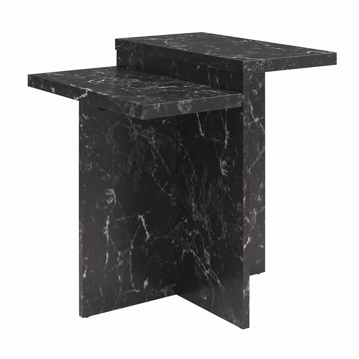 Beistelltisch Brielle Schwarz Marmoroptik B: 56 Cm - Schwarz, Design, Holzwerkstoff (56/61/56cm) - MID.YOU