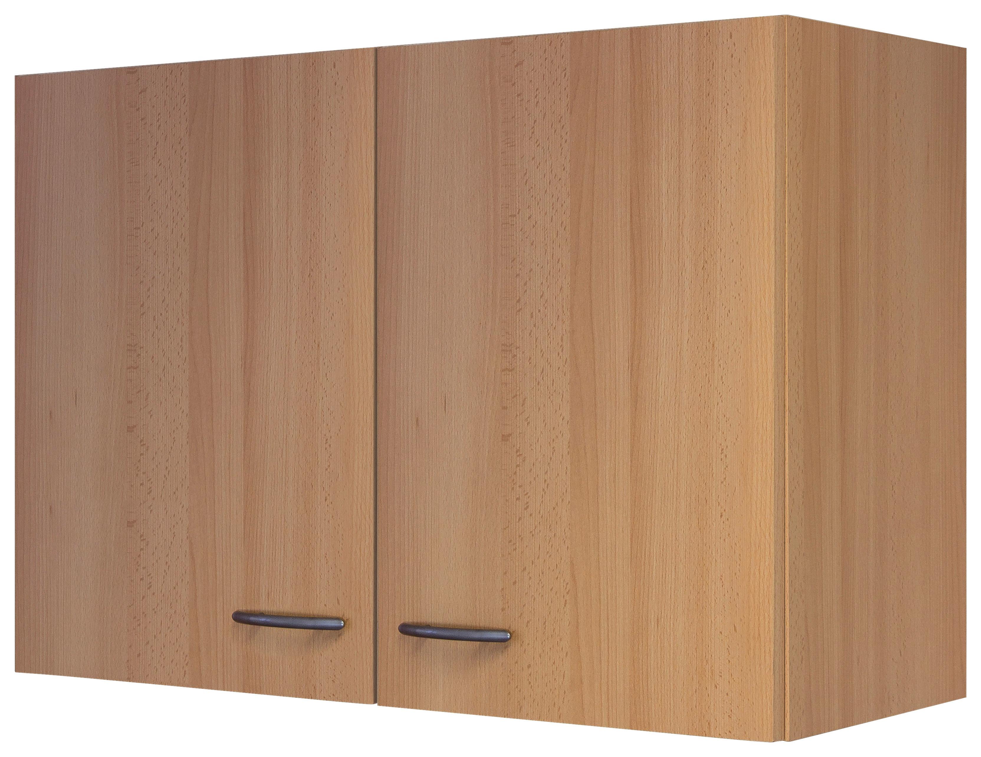 Kuchyňská horní skříňka NANO H 80 - barvy buku/barvy nerez oceli, Moderní, kompozitní dřevo/plast (80/54/32cm)