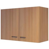 Horná kuchynská skrinka NANO H 80 - farba buka/farba ušľachtilej ocele, Modern, kompozitné drevo/plast (80/54/32cm)