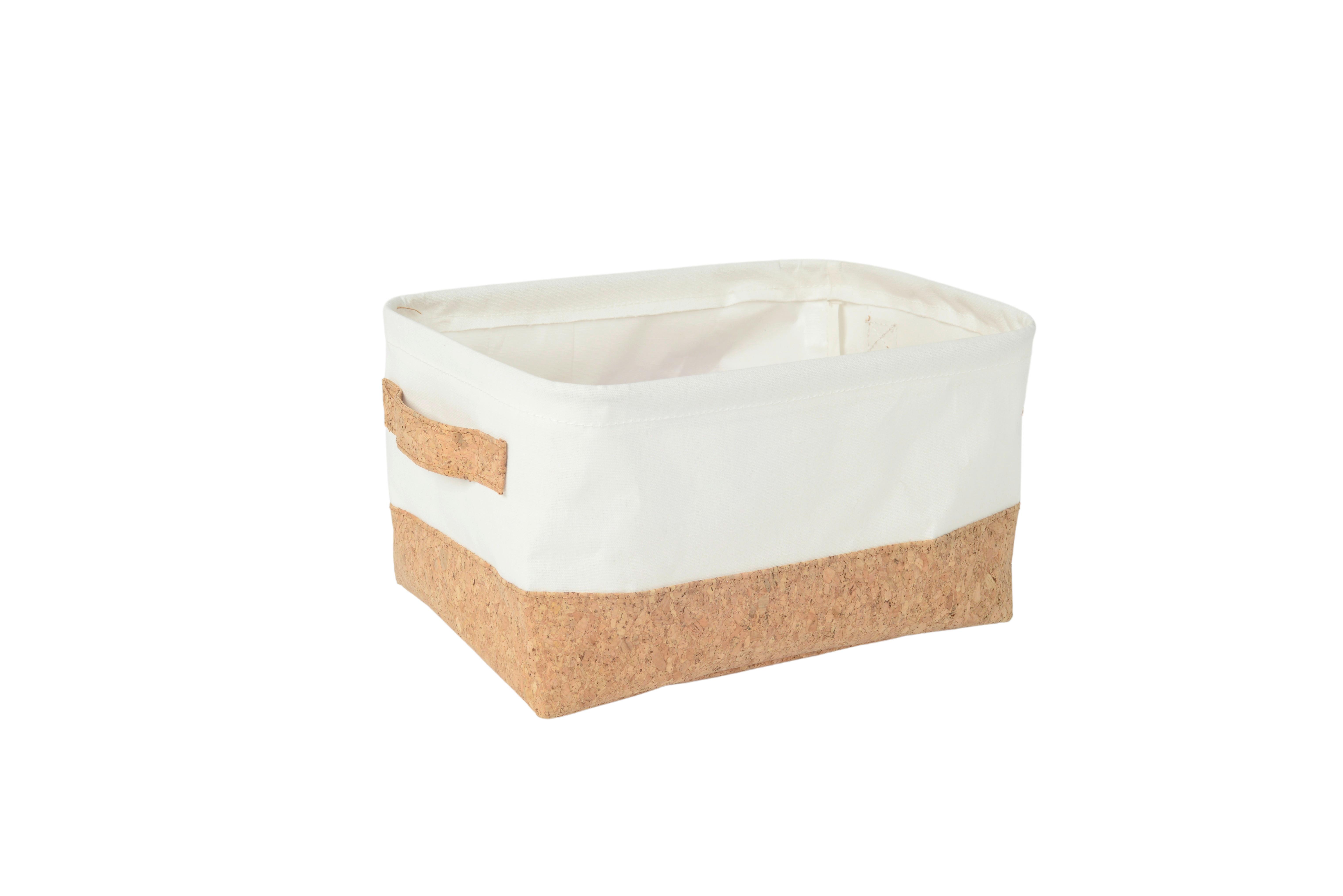 Regalkorb Rayn - Naturfarben/Weiß, Design, Holz/Textil (30/21/16cm) - James Wood