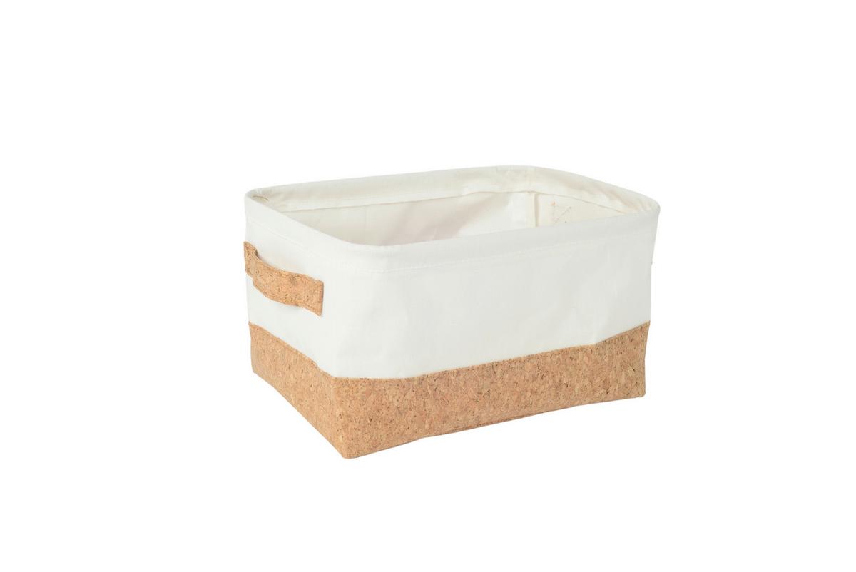 Regalkorb Rayn - Naturfarben/Weiß, Design, Holz/Textil (30/21/16cm) - James Wood