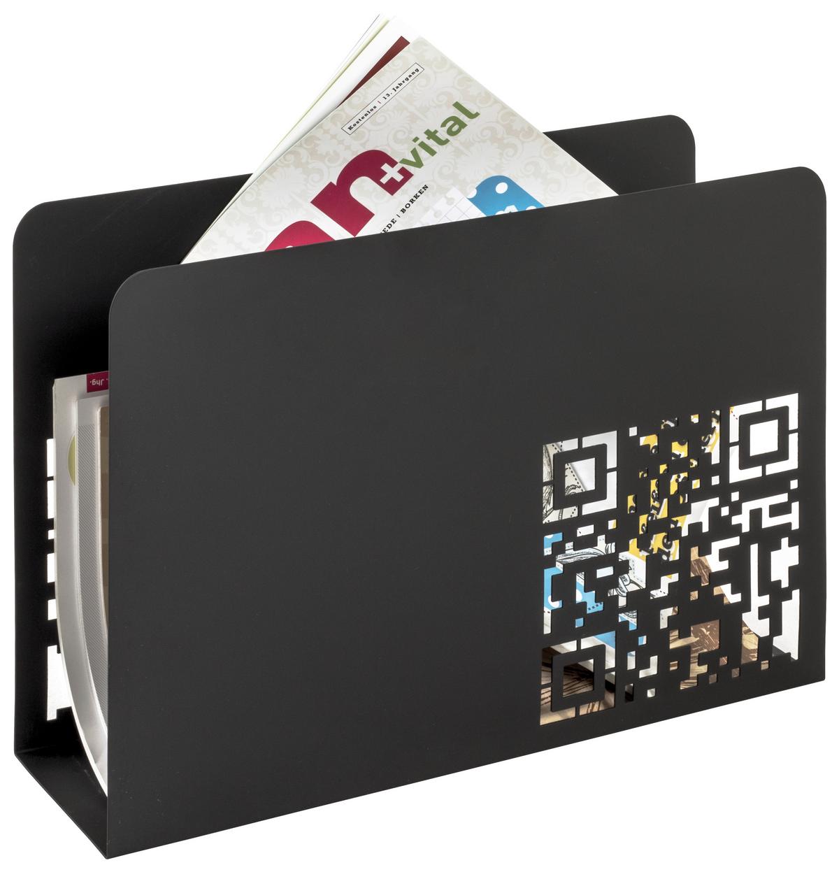 Zeitungsständer Quinn - Schwarz, MODERN, Metall (35/26/10cm)