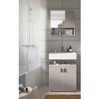 Badezimmer Mone Kaschmir/Schwarz B: 60cm - Kaschmir/Schwarz, Trend, Glas/Holzwerkstoff (60cm) - MID.YOU