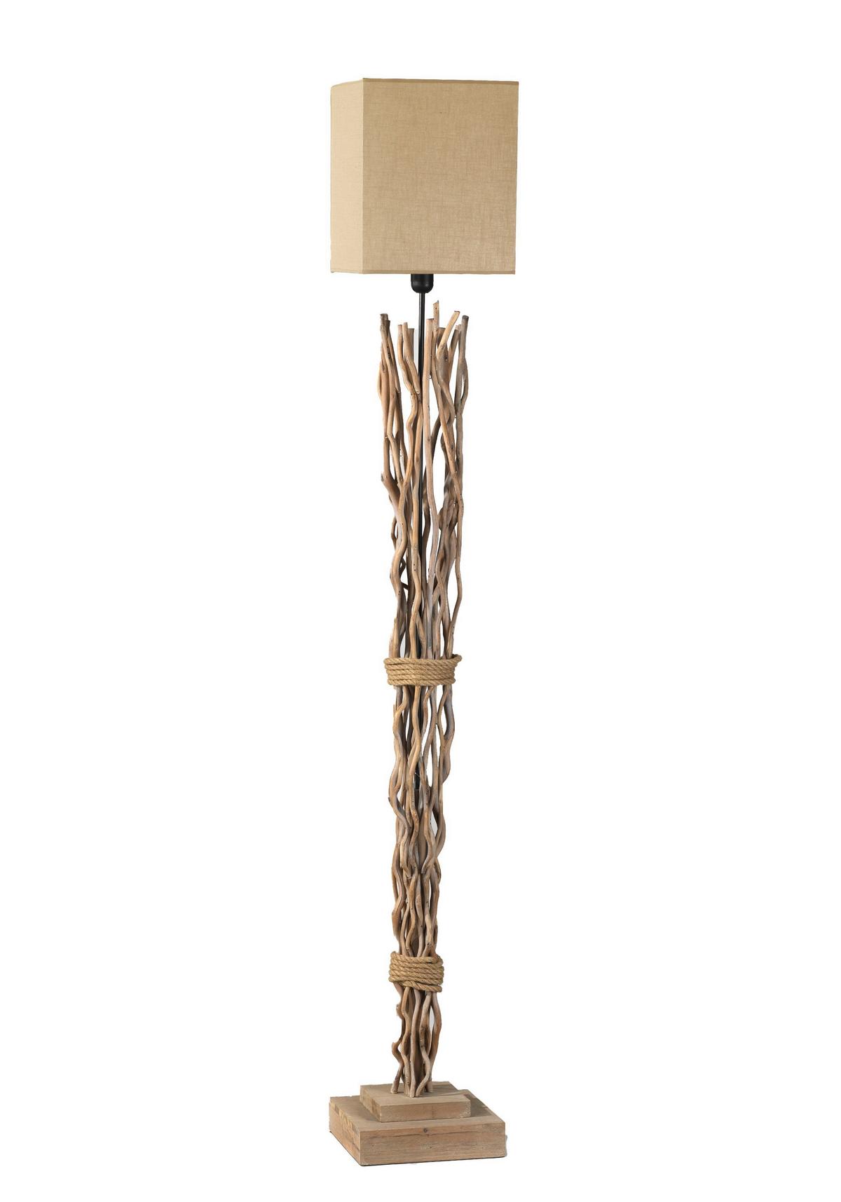 Stehleuchte 4850/pt - Hellbraun, Natur, Holz/Textil (35/175cm)