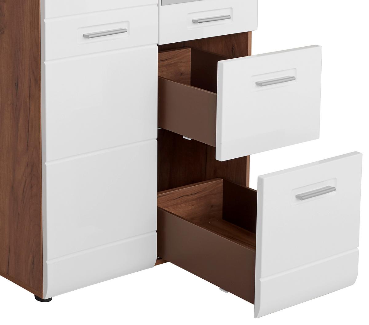 Nyílóajtós Szekrény Avensis New 90/205 Cm - tölgyfa színű/fehér, Konventionell, faalapú anyag (90/205,7/60cm) - Luca Bessoni