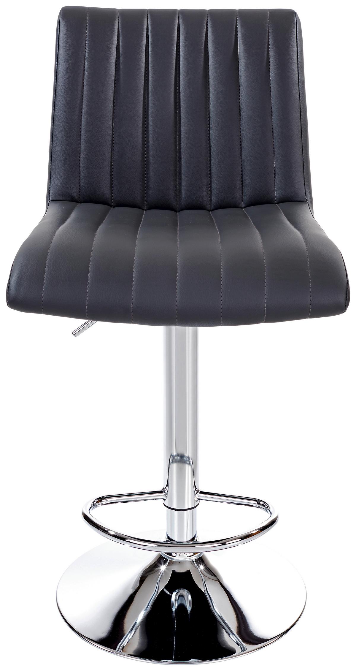 Barhocker höhenverstellbar mit Lehne Party Grau/Chrom - Chromfarben/Grau, MODERN, Textil/Metall (43/91-112/54cm) - MID.YOU