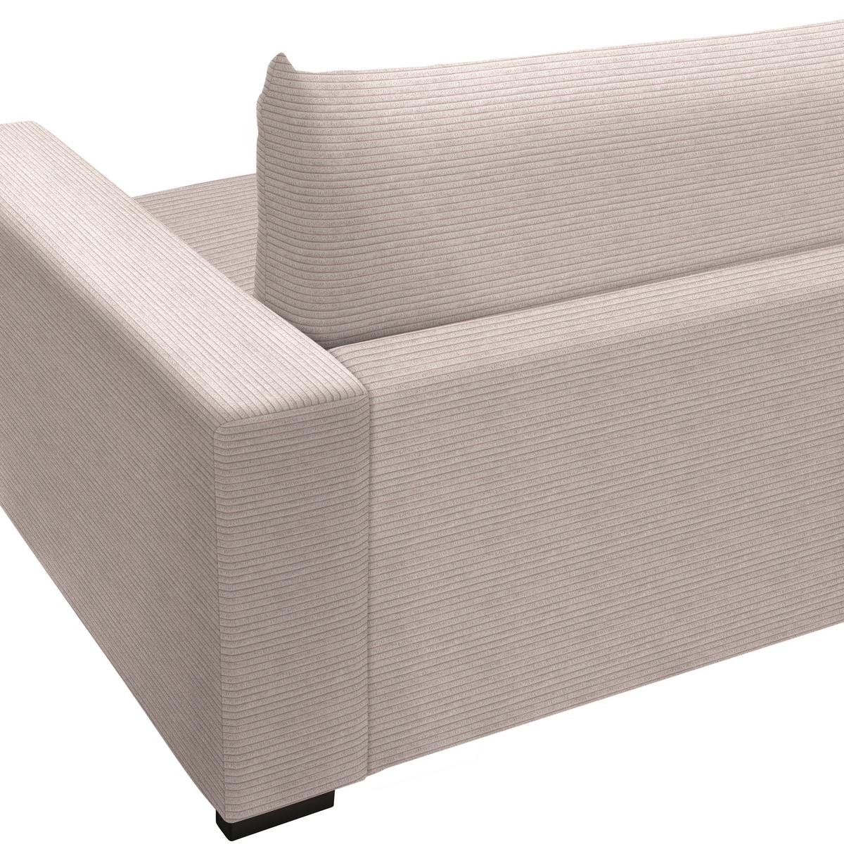 Mega pohovka PEDRO 1200, růžový manšestr - růžová, Moderní, kov/dřevo (261/83/124cm) - Mömax