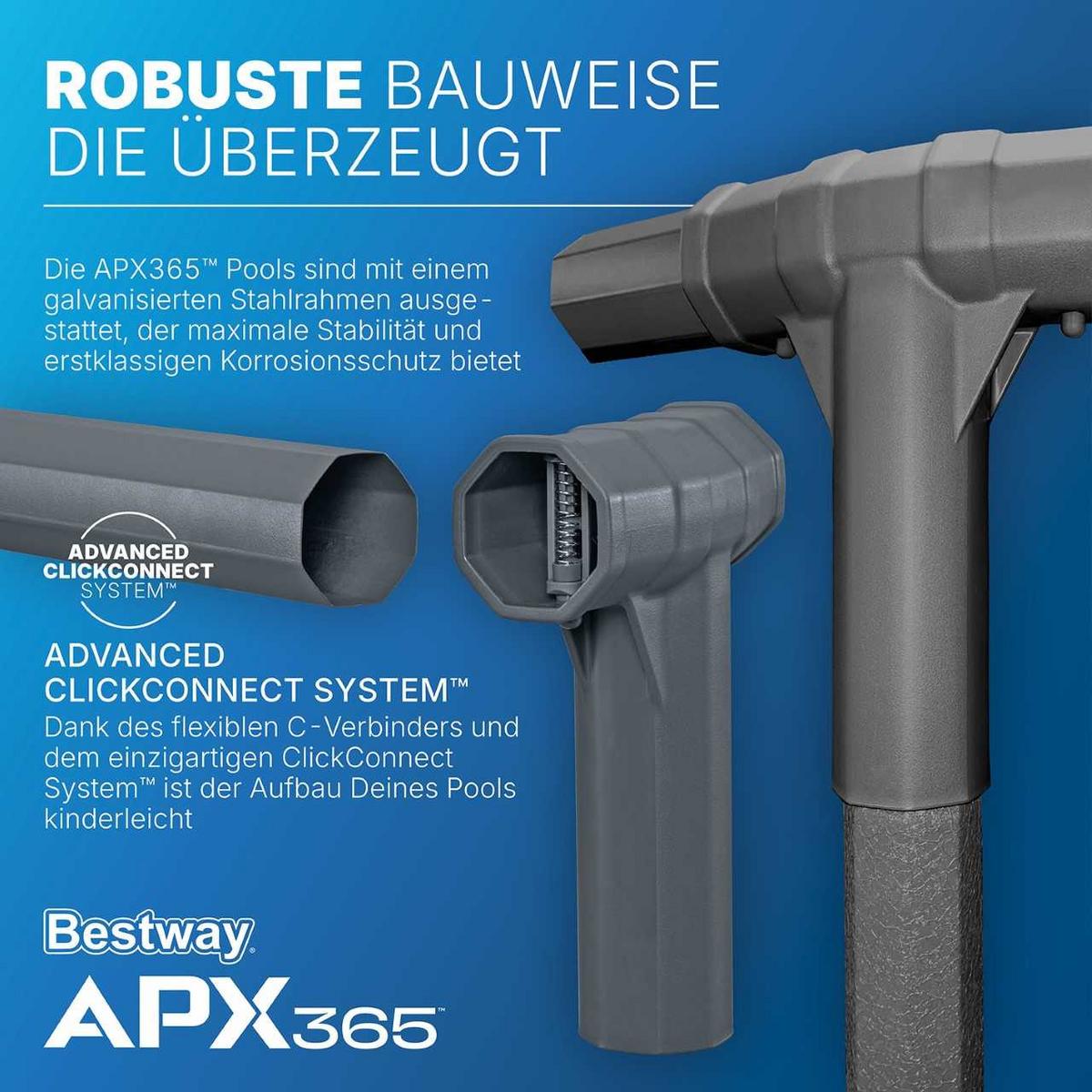 Pool Leonie - Blau/Dunkelgrau, KONVENTIONELL, Kunststoff/Metall (549/132cm) - Bestway