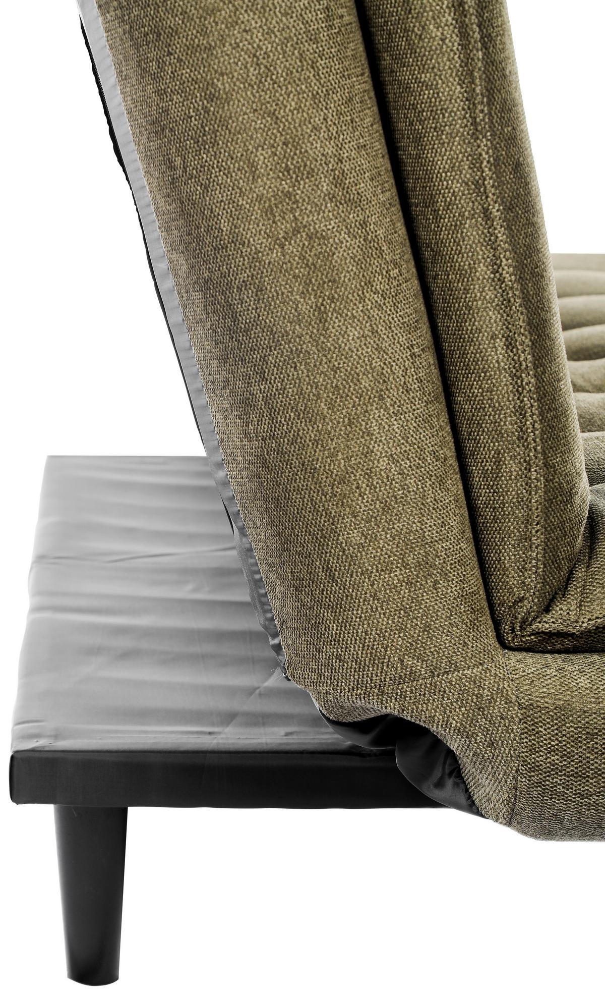 Rozkládací pohovka SUN, zelená, sklopná, max. 360 kg - černá/zelená, Moderní, dřevo/textil (190/83/93cm) - Mömax