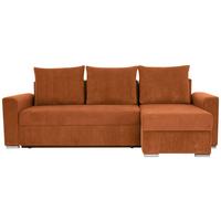 Ecksofa Diever Rostfarben S: 239x141 cm - Chromfarben/Rostfarben, Design, Textil (239/141cm) - Livetastic