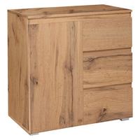 Kommode 80 cm Image Eiche Dekor - Eichefarben/Silberfarben, KONVENTIONELL, Holzwerkstoff (80/80/40cm) - MID.YOU